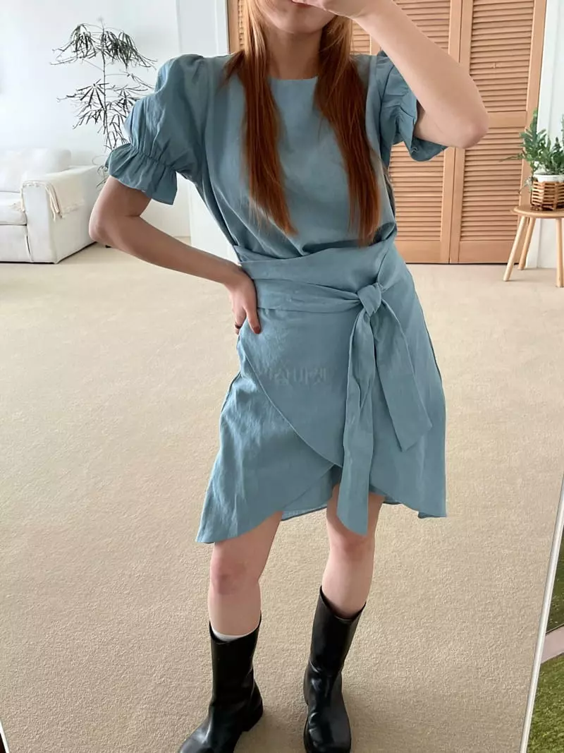 Flipar - Korean Women Fashion - #womensfashion - Linen Wrap One-piece - 10