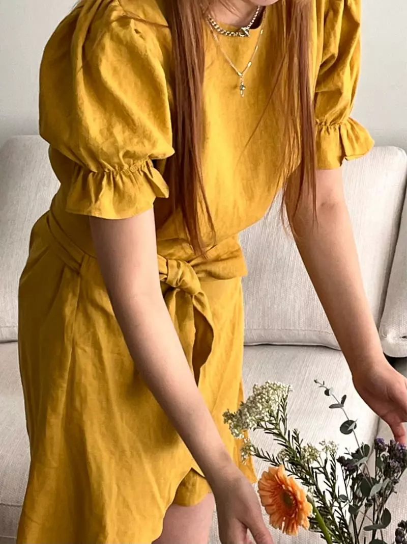 Flipar - Korean Women Fashion - #womensfashion - Linen Wrap One-piece - 6