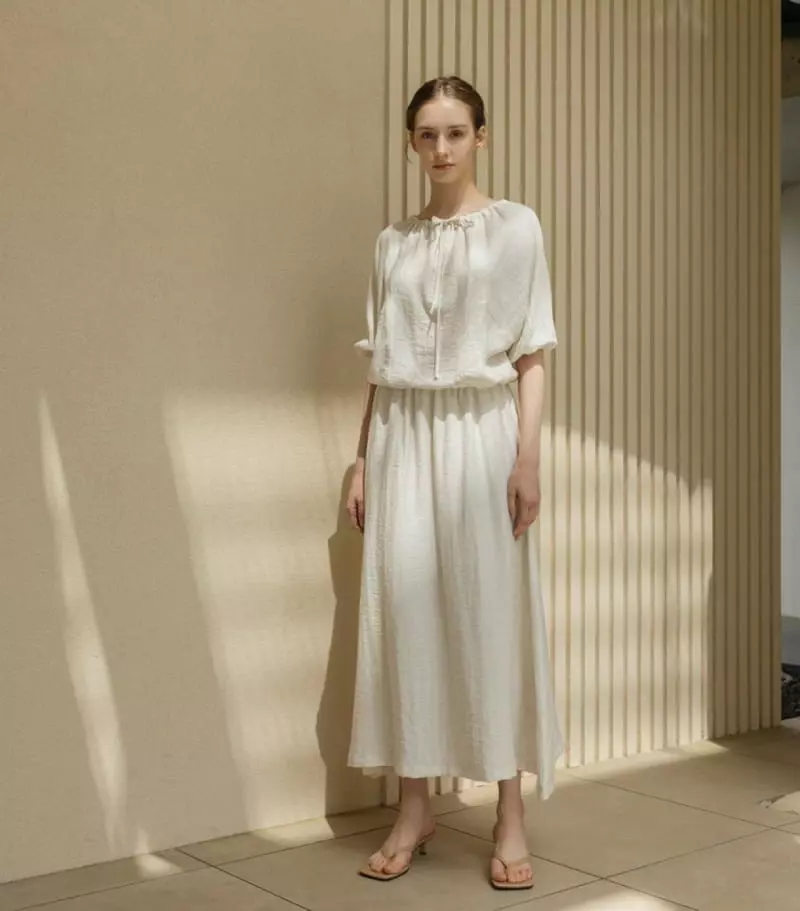 Floaty - Korean Women Fashion - #momslook - Linen Off Blouse - 10