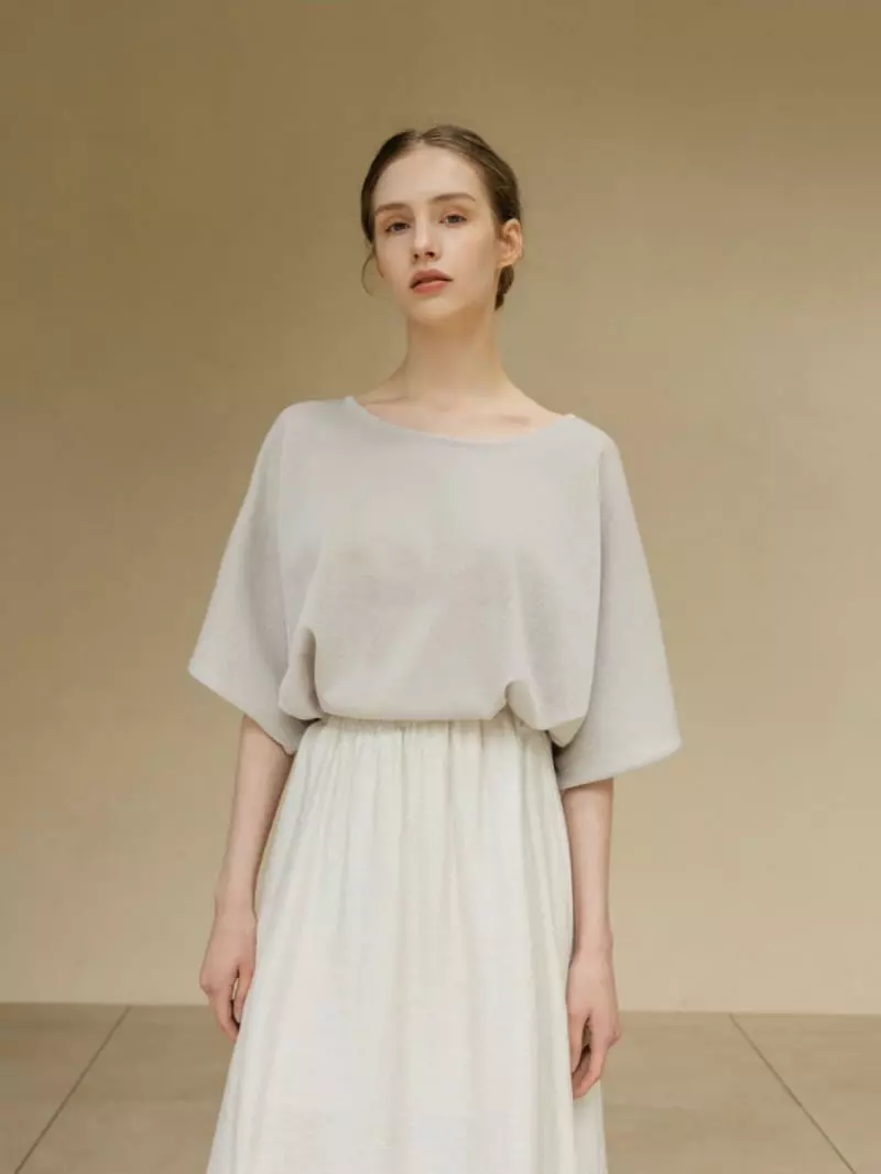 Floaty - Korean Women Fashion - #momslook - Marie Cape Knit Tee - 3