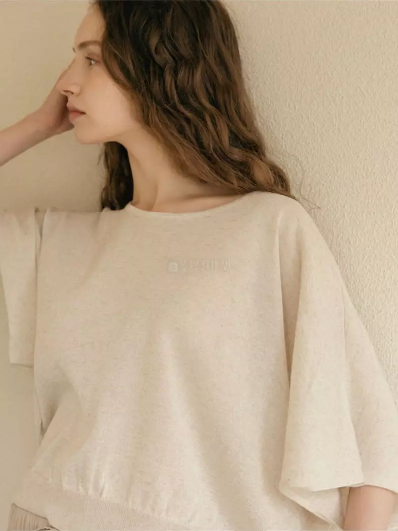 Floaty - Korean Women Fashion - #momslook - Marie Cape Knit Tee - 8