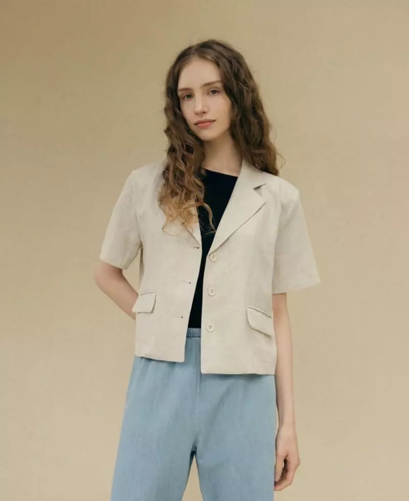 Floaty - Korean Women Fashion - #momslook - Herringbone Jacket - 2