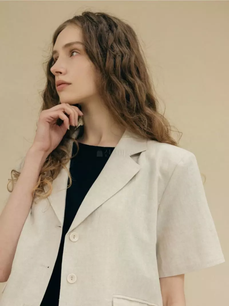 Floaty - Korean Women Fashion - #restrostyle - Herringbone Jacket - 11