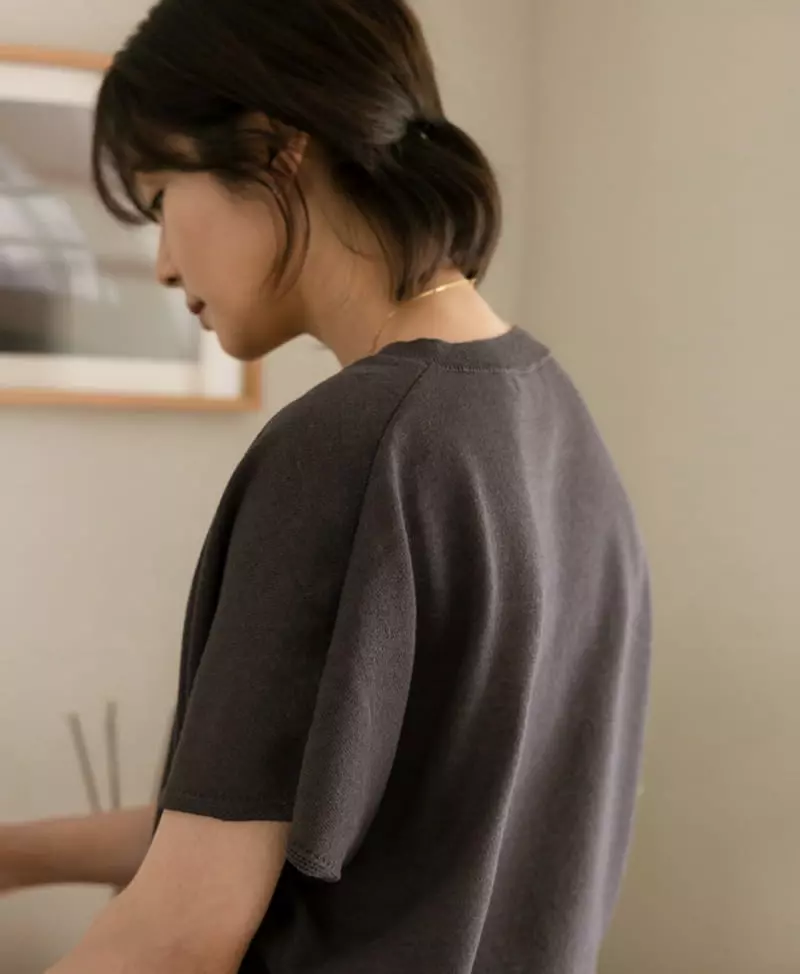 Floaty - Korean Women Fashion - #vintageinspired - Linen Alie V Neck Loose Fit Knit Tee - 10