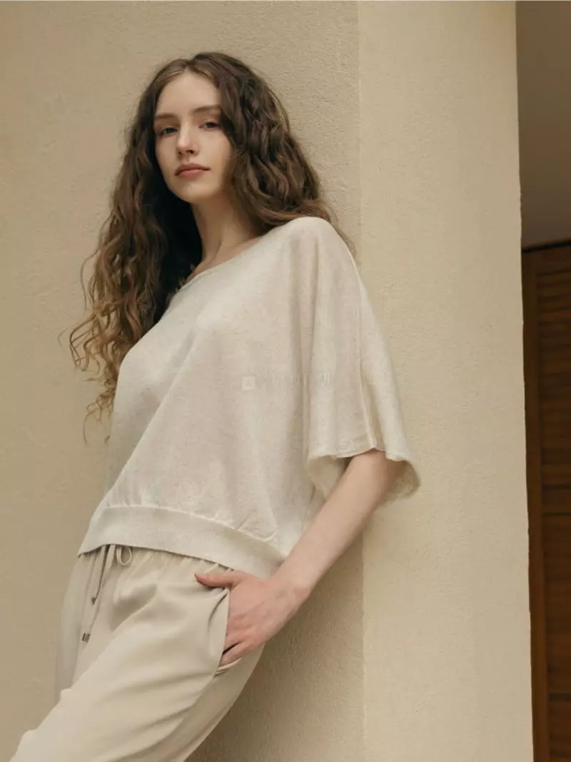 Floaty - Korean Women Fashion - #womensfashion - Marie Cape Knit Tee - 10