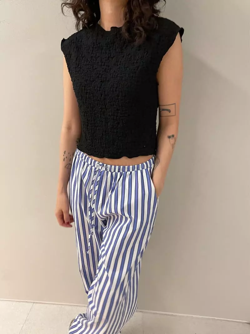 Fric - Korean Women Fashion - #momslook - Jim Stripes Pants