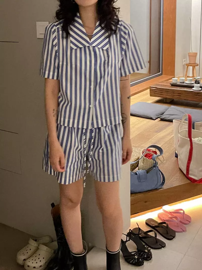 Fric - Korean Women Fashion - #womensfashion - Jim Stripes Shirt - 3