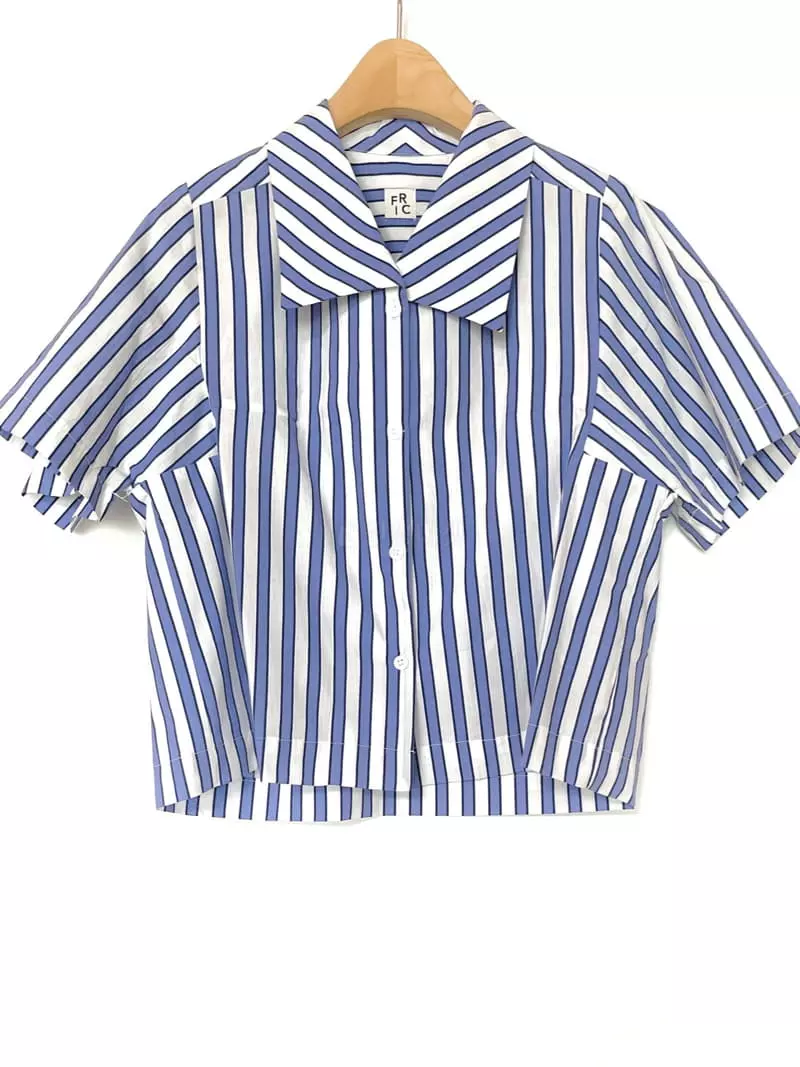 Fric - Korean Women Fashion - #womensfashion - Jim Stripes Shirt - 5