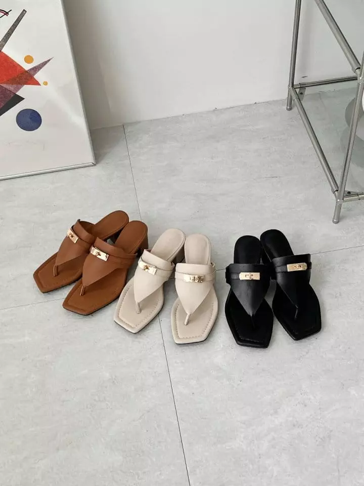 Golden Shoe - Korean Women Fashion - #momslook - by011 Slippers - 2