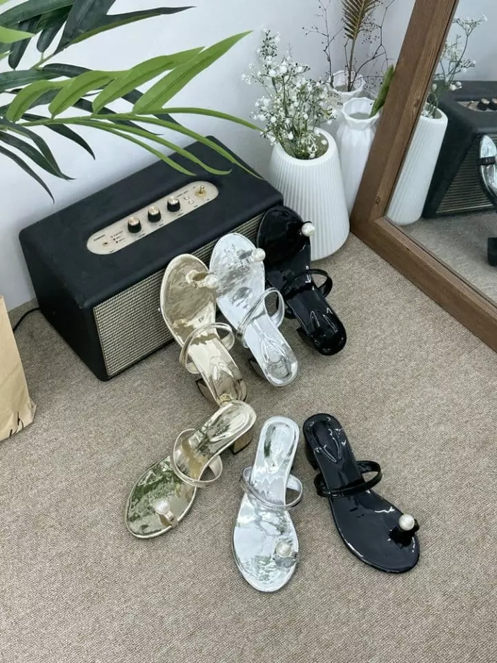 Golden Shoe - Korean Women Fashion - #romanticstyle - bl7120 Slippers - 7
