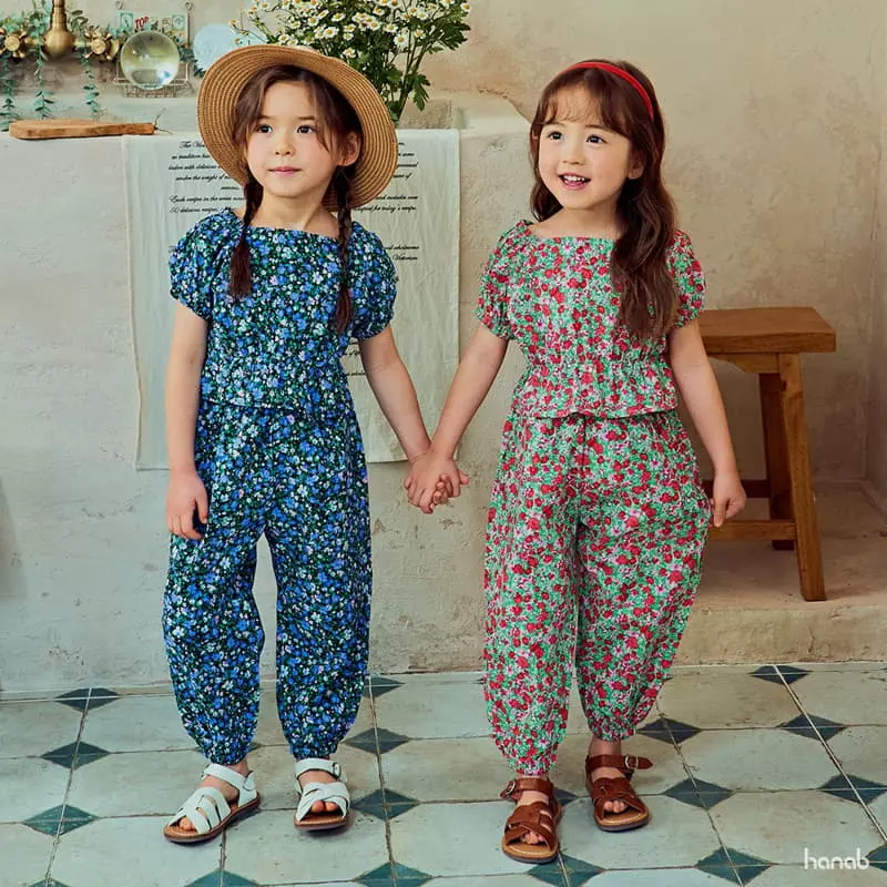 Hanab - Korean Children Fashion - #Kfashion4kids - Garden Flower Top Bottom Set - 8