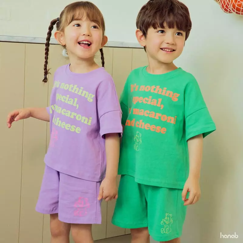 Hanab - Korean Children Fashion - #kidsshorts - Macaroni Top Bottom Set - 2