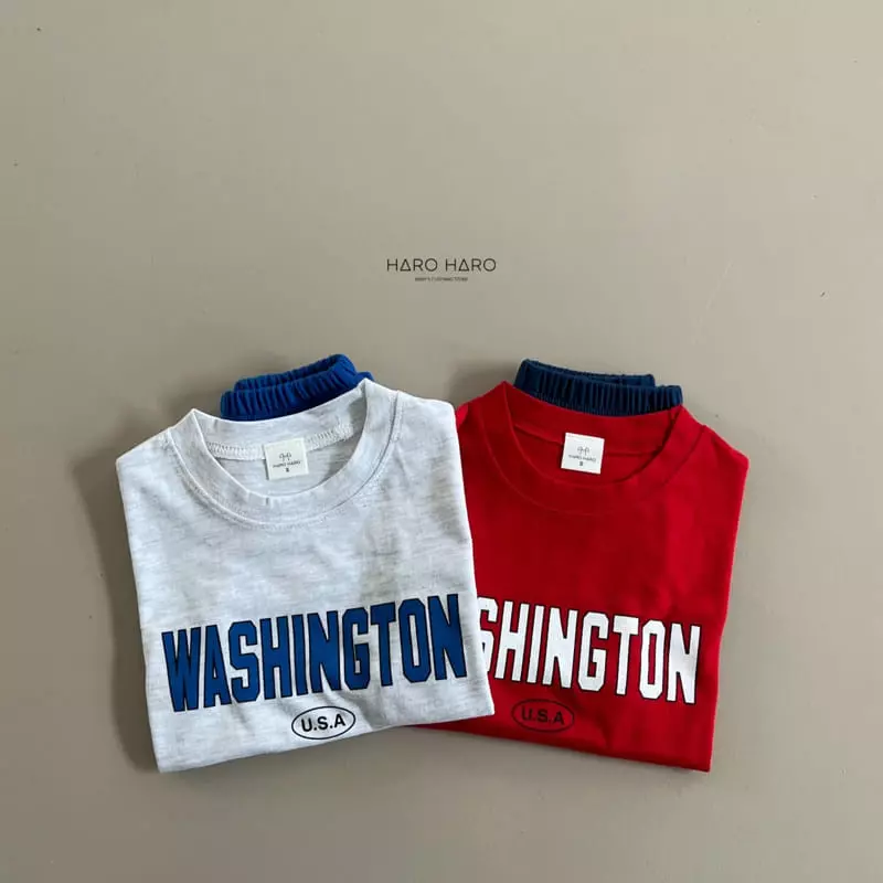 Haro Haro - Korean Children Fashion - #fashionkids - Wahington Top Bottom Set - 3