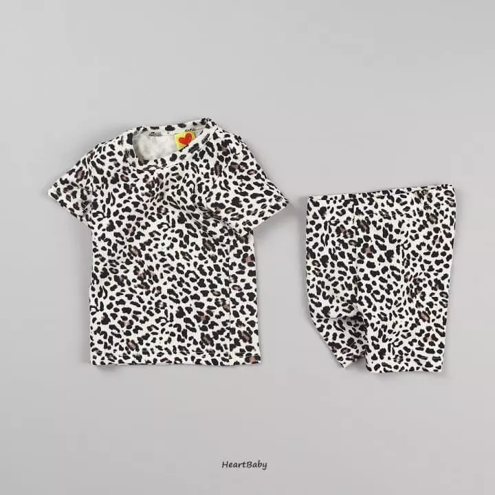 Heart Baby - Korean Baby Fashion - #babyfever - Leopard Short Sleeves Bodysuir - 5