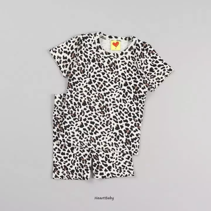 Heart Baby - Korean Baby Fashion - #babygirlfashion - Leopard Short Sleeves Bodysuir - 6