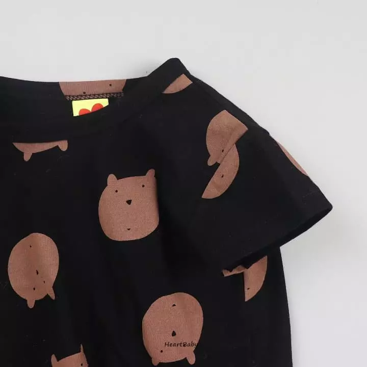 Heart Baby - Korean Baby Fashion - #babyootd - Bear Face Short Sleeves Bodysuit - 8