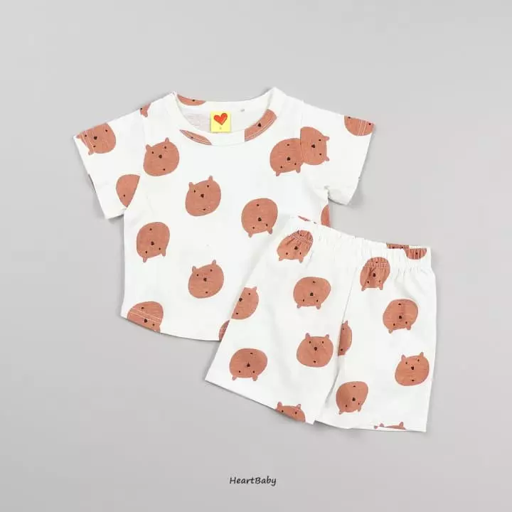 Heart Baby - Korean Children Fashion - #Kfashion4kids - Bear Face Short Sleeves Easywear - 7