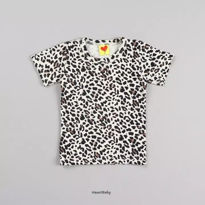 Heart Baby - Korean Children Fashion - #kidsstore - Leopard Short Sleeves Easywear - 8