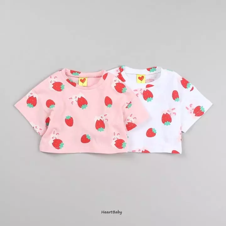 Heart Baby - Korean Children Fashion - #prettylittlegirls - Strawberry Crop Tee