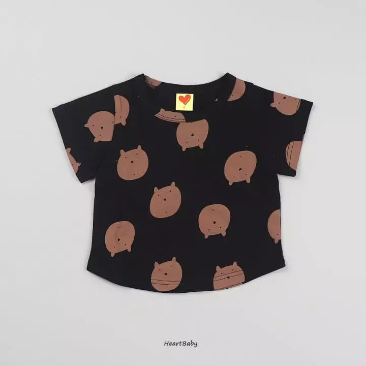Heart Baby - Korean Children Fashion - #prettylittlegirls - Bear Face Short Sleeves Easywear - 11