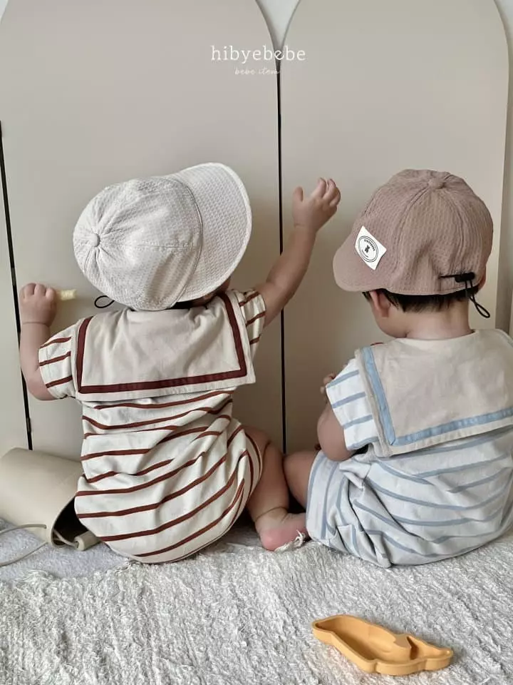 Hi Byebebe - Korean Baby Fashion - #babyclothing - Stripes Colla Bodysuit - 12
