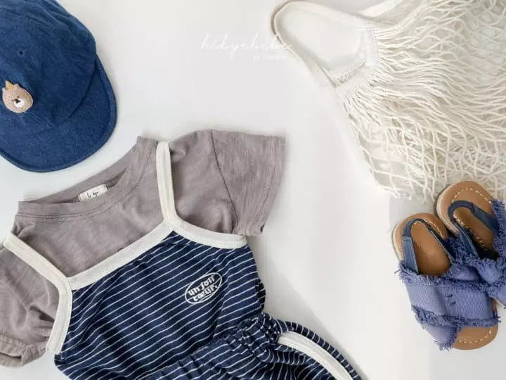 Hi Byebebe - Korean Baby Fashion - #babyclothing - Linen Stripes Sleeveless Top Bottom Set - 11