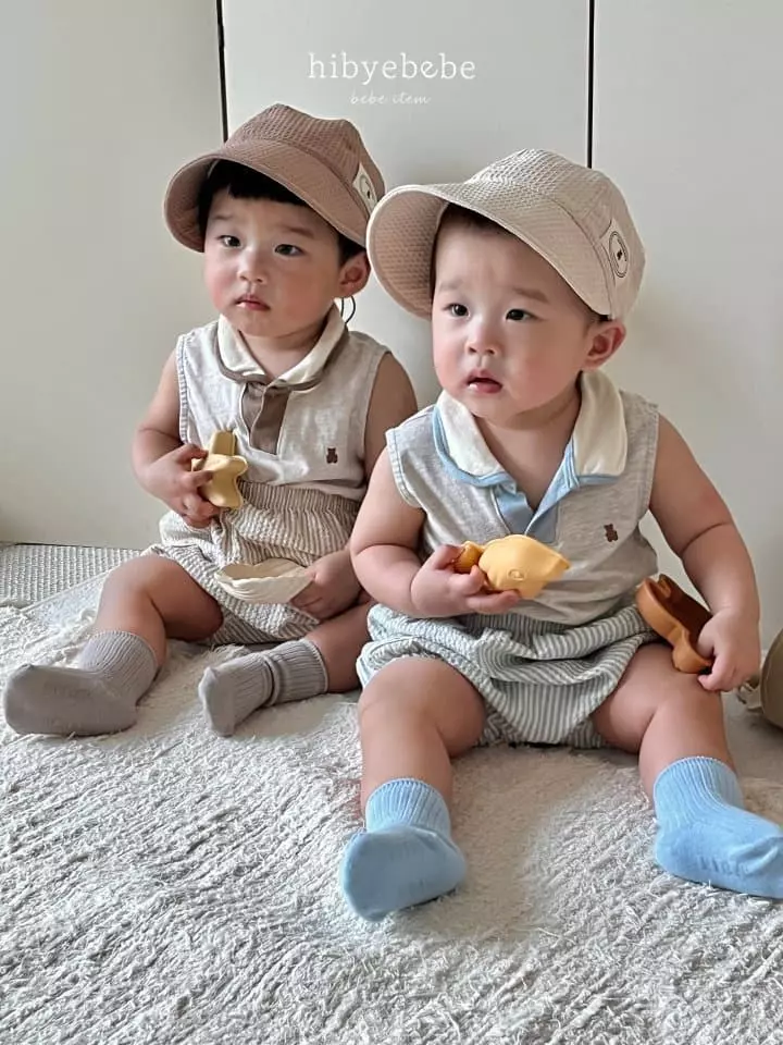 Hi Byebebe - Korean Baby Fashion - #babyfashion - V Neck Collar Top Bottom Set - 2