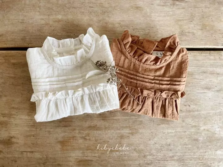 Hi Byebebe - Korean Baby Fashion - #babyfashion - Mocha Pintuck Blouse - 2