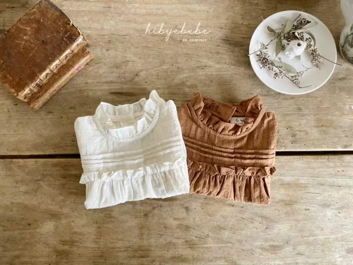 Hi Byebebe - Korean Baby Fashion - #babyfever - Mocha Pintuck Blouse - 3