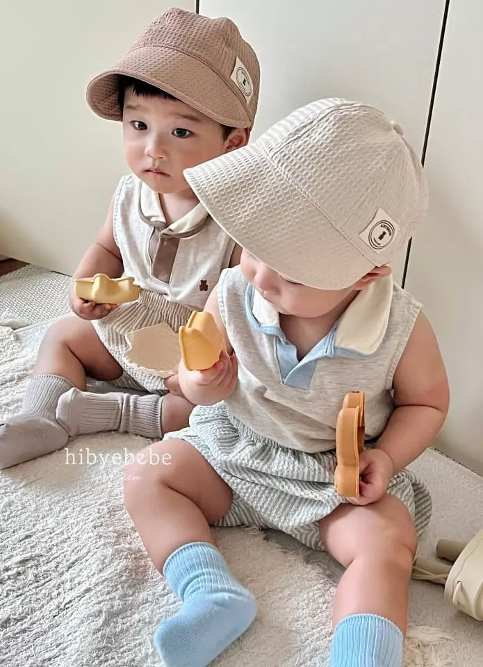 Hi Byebebe - Korean Baby Fashion - #babylifestyle - V Neck Collar Top Bottom Set - 5