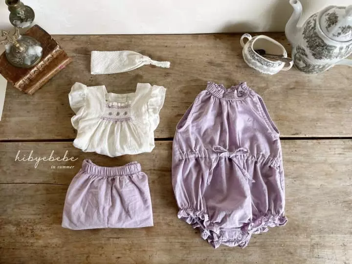 Hi Byebebe - Korean Baby Fashion - #babyoninstagram - Flower Embrodiery Top Bottom Set - 11
