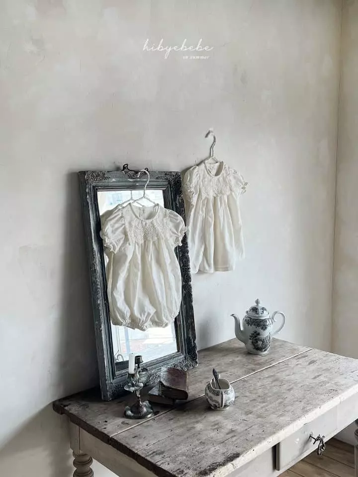 Hi Byebebe - Korean Baby Fashion - #babyoninstagram - Jella Lace Collar One-piece - 2