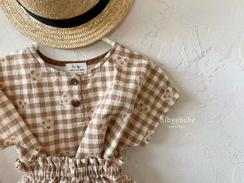 Hi Byebebe - Korean Baby Fashion - #babyoutfit - Mocha Bear Top Bottom Set - 4