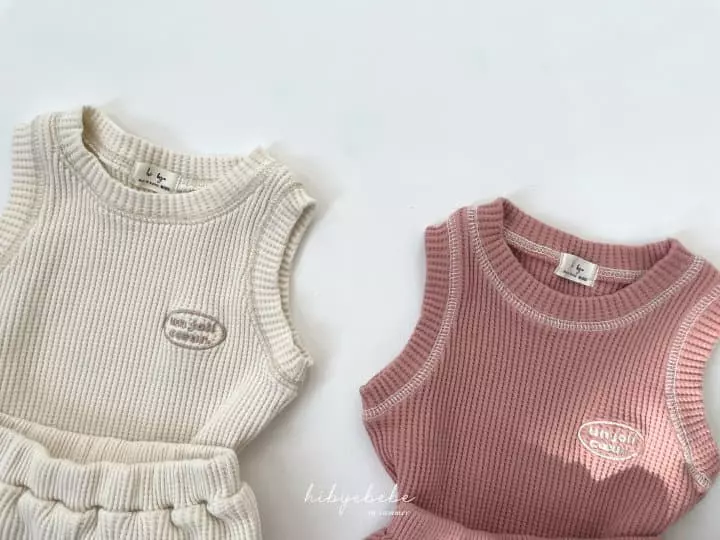 Hi Byebebe - Korean Baby Fashion - #babyoutfit - Croiffle Sleeveless Top Bottom Set - 6
