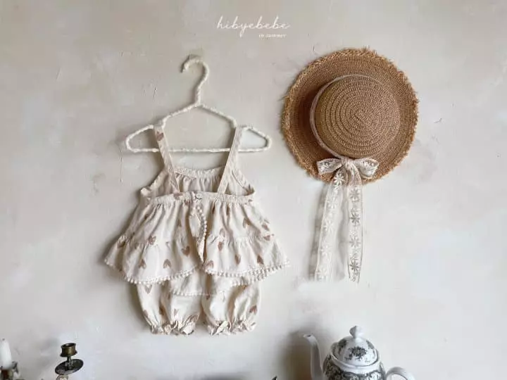 Hi Byebebe - Korean Baby Fashion - #babyoutfit - Heart Frill Top Bottom Set - 4