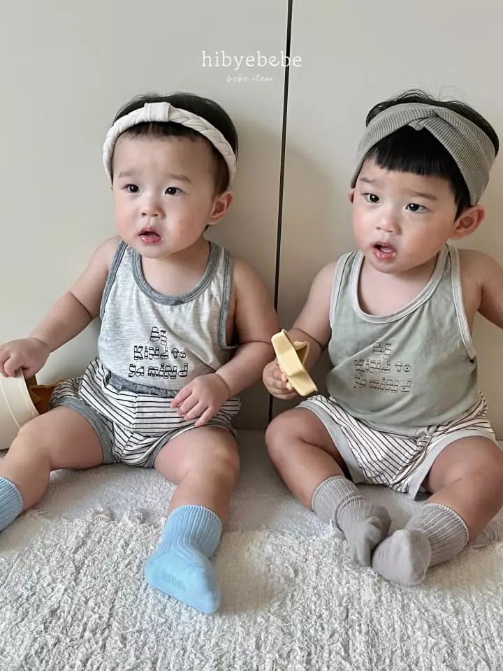 Hi Byebebe - Korean Baby Fashion - #onlinebabyboutique - Kind Sleeveless Top Bottom Set - 12