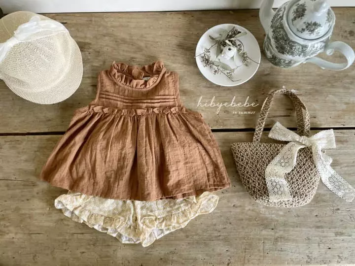 Hi Byebebe - Korean Baby Fashion - #onlinebabyshop - Mocha Pintuck Blouse - 12