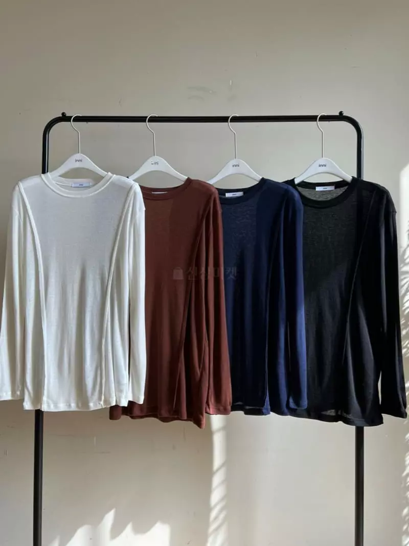 Inni - Korean Women Fashion - #restrostyle - Long Sleeves Deggi Tee - 10