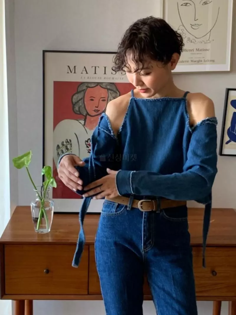 Inni - Korean Women Fashion - #vintageinspired - Rough Denim Borelo  - 5