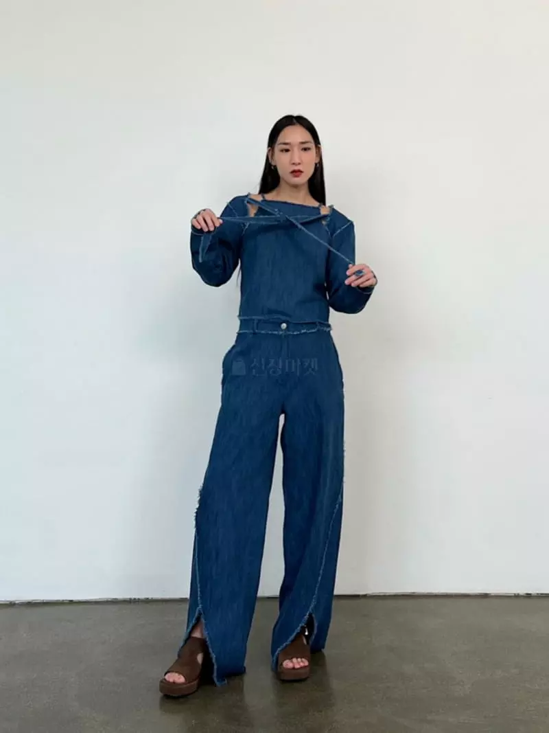 Inni - Korean Women Fashion - #vintagekidsstyle - Rough Denim Borelo  - 6