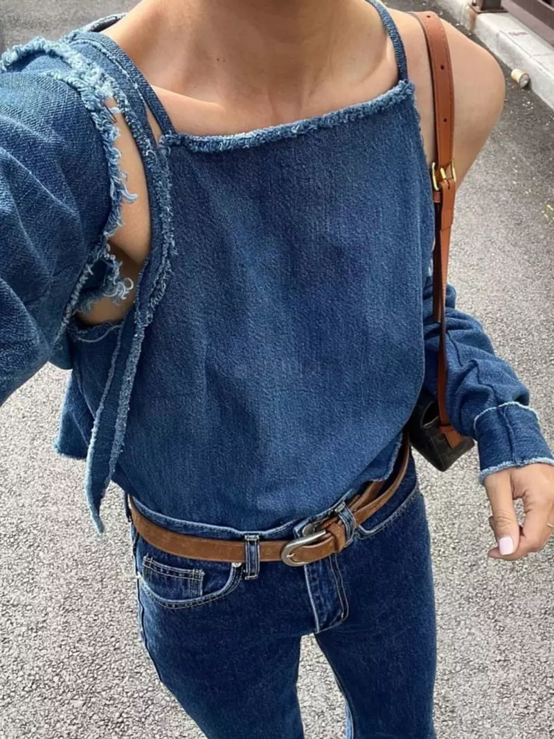 Inni - Korean Women Fashion - #momslook - Rough Denim Borelo  - 4