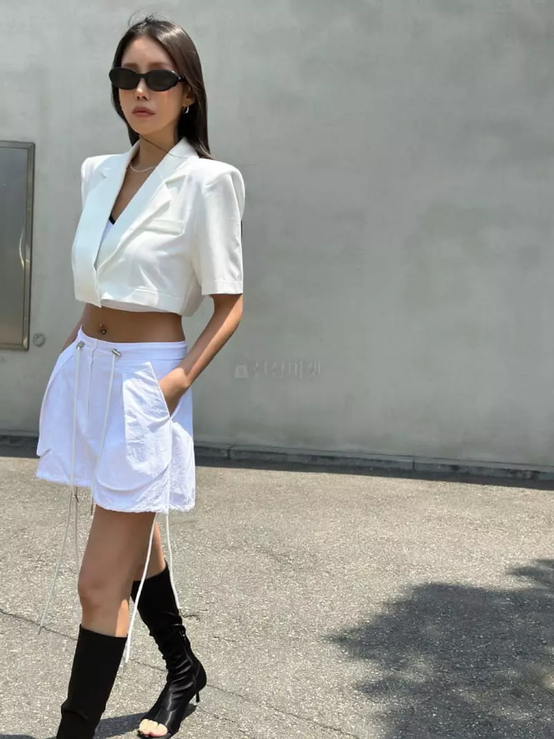 Inssense - Korean Women Fashion - #romanticstyle - Summer Crop Jacket - 7