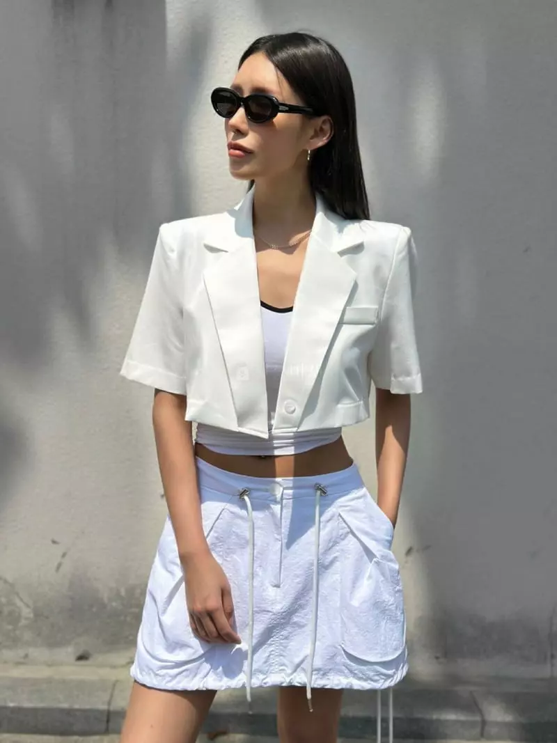 Inssense - Korean Women Fashion - #vintageinspired - Summer Crop Jacket - 4
