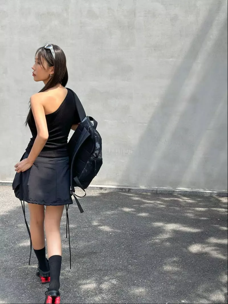 Inssense - Korean Women Fashion - #momslook - String Mini Skirt - 4