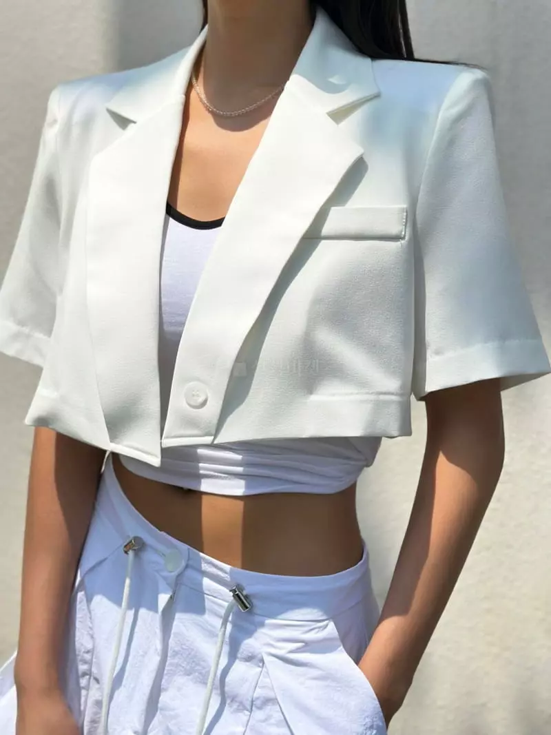 Inssense - Korean Women Fashion - #womensfashion - Summer Crop Jacket - 2