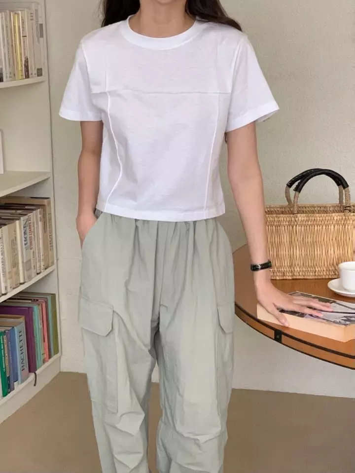 Jeiin - Korean Women Fashion - #momslook - Wind Short Sleeves Tee - 3