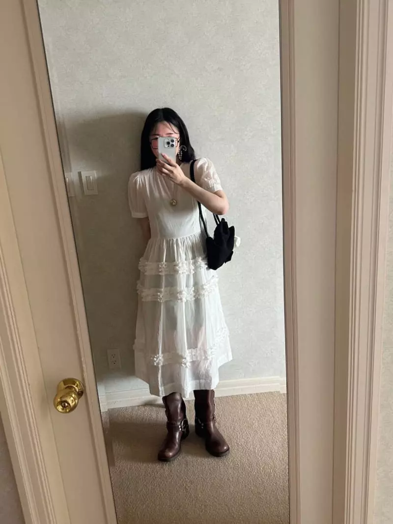 Jejeunosity - Korean Women Fashion - #pursuepretty - Mom Chiffon One-piece - 11