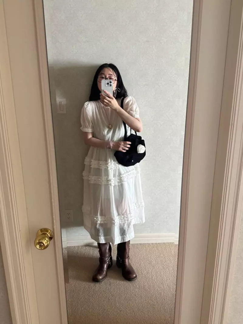 Jejeunosity - Korean Women Fashion - #vintageinspired - Mom Frill Ses One-piece - 10