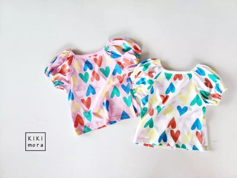 Kikimora - Korean Children Fashion - #kidzfashiontrend - Heart Puff Tee - 11