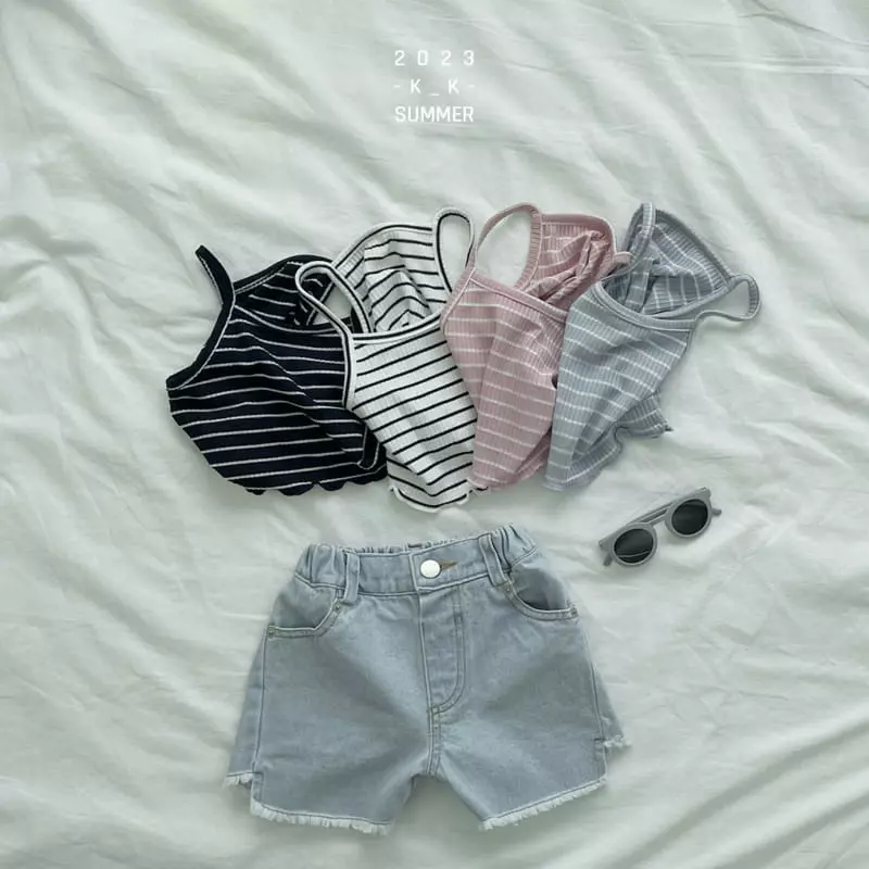 Kk - Korean Children Fashion - #fashionkids - Sweet Crop String Sleeveless